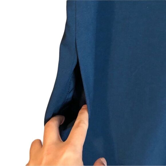 NWT! Loft blue ruffle sleeve dress. size 2 petite - Picture 7 of 10